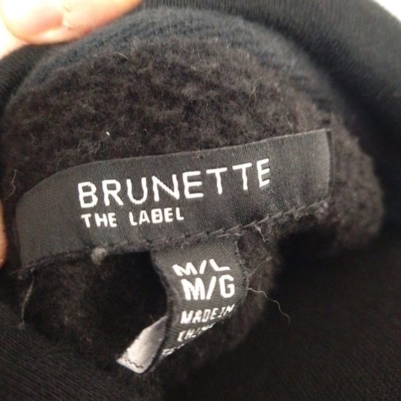 Brunette The Label Women’s Size Medium-large Redhead Hoodie Sweatshirt Black - Picture 4 of 4